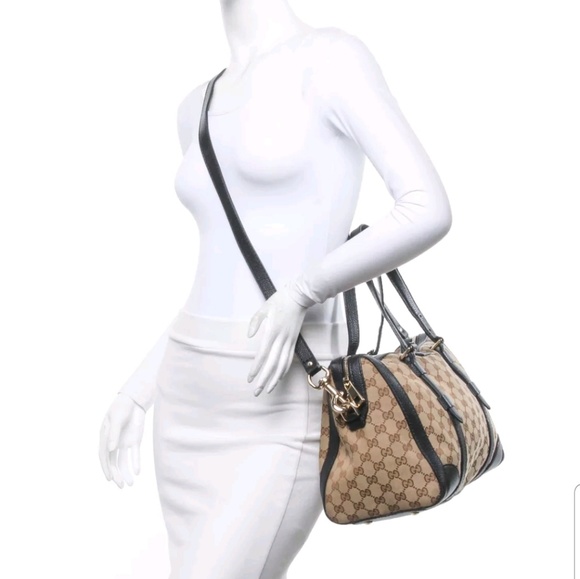 100% Auth Gucci Boston GG Canvas Satchel Bag - Picture 8 of 8